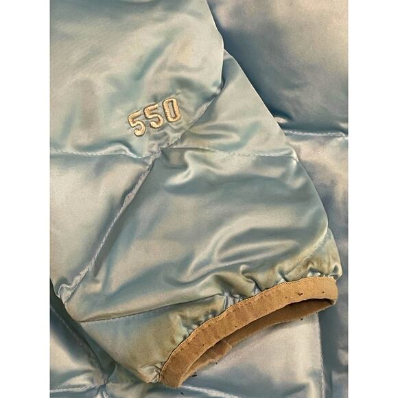 North Face Baby Blue 550 Goose Down Y2K Puffer Jacket size Large - Picture 11 of 16